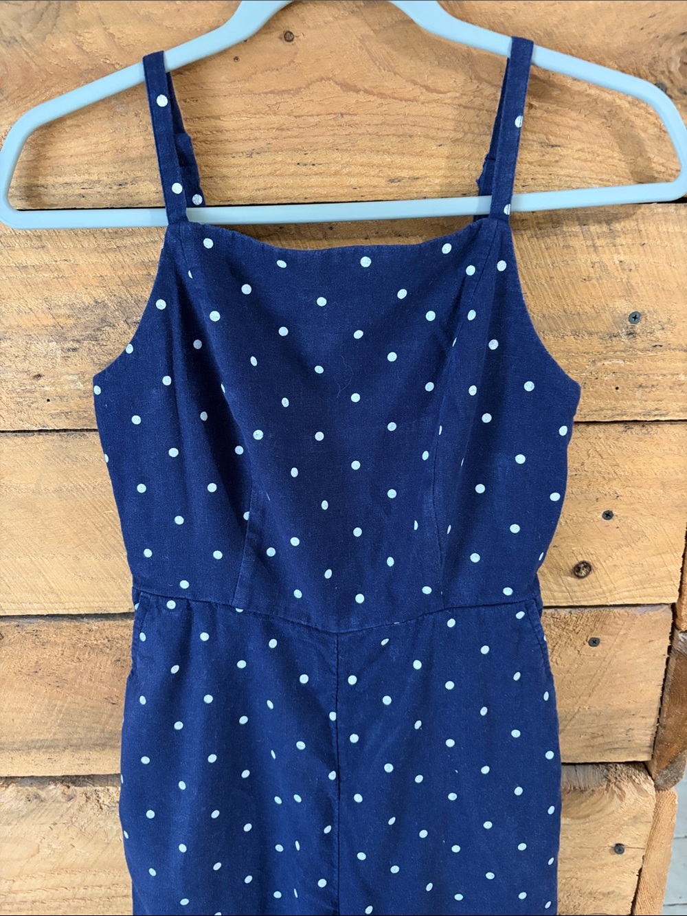 Old Navy Navy Blue Polka Dot Jumpsuit